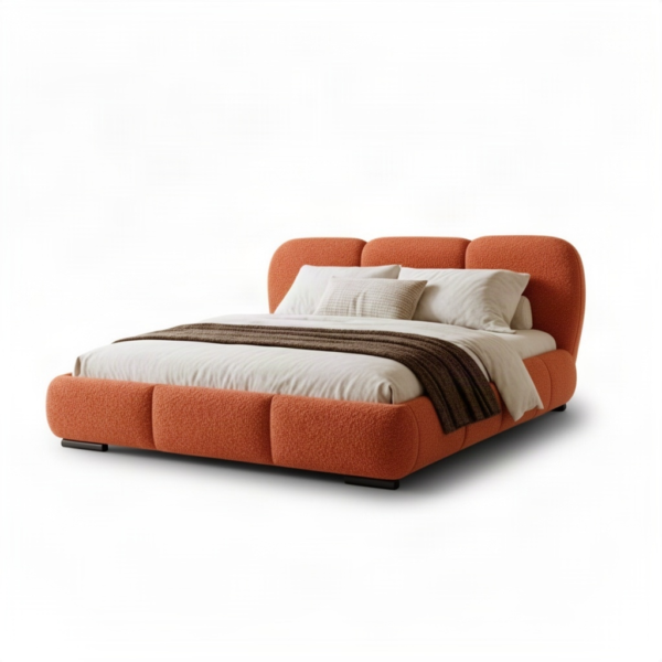 Upholstered storage bed — white