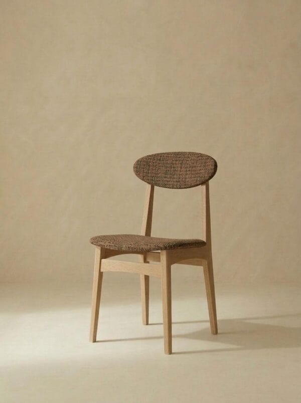 Chenille dining chair with solid beech frame