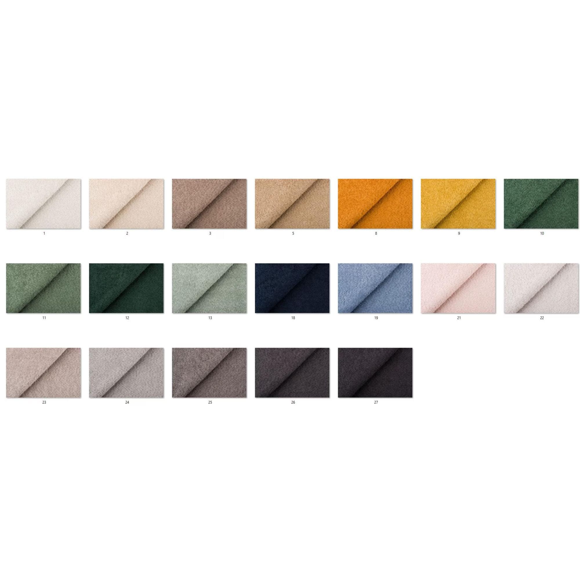 Catch Me chenille upholstery fabric samples in available colours