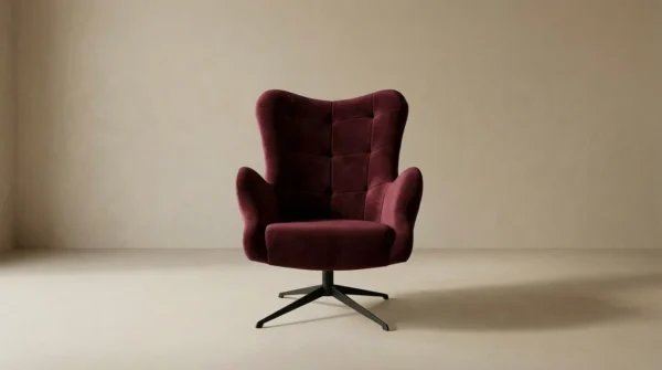 The Swivel Armchair No. 09, MV-06, front view - handcrafted furniture by EWAcompany