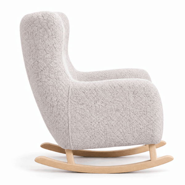 The Rocking Chair No. 5R in Catch Me CM-23 Chenille, Buche natur — handgefertigte Möbel von EWAcompany