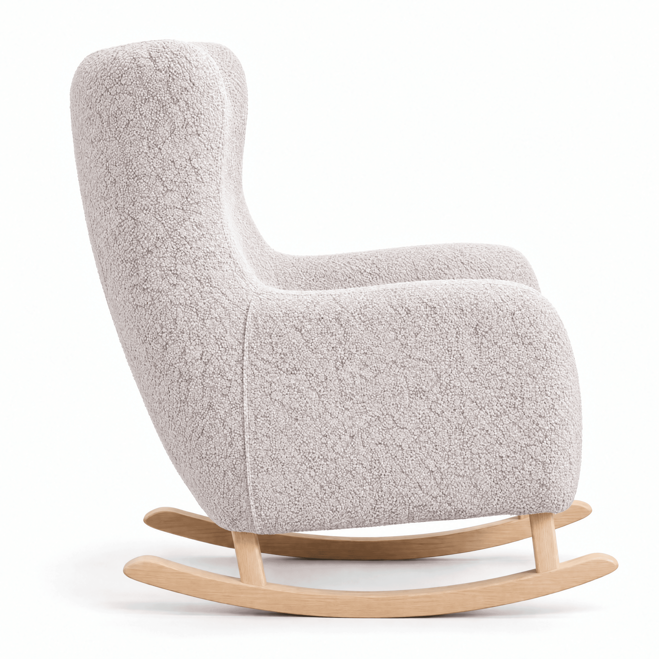 The Rocking Chair No. 5R in Catch Me CM-23 Chenille, Buche natur — handgefertigte Möbel von EWAcompany